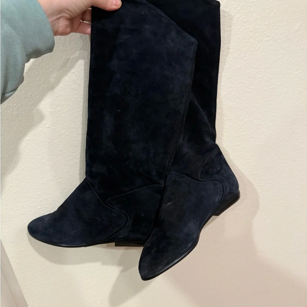 Elegant Blue real leather Women's Boots 8